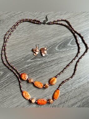 Boho Y2K Necklace and Earrings Set